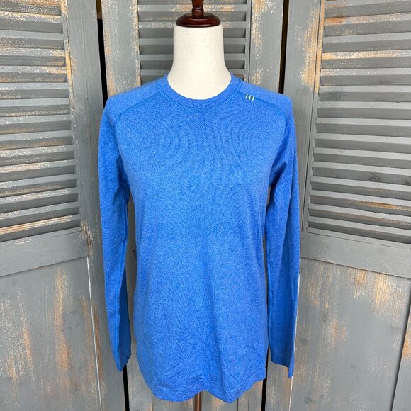 Lululemon Men's Long Sleeve Swiftly Tech Mesh Panel Top Blue Heather Sz S - Picture 1 of 16